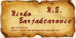 Mirko Barjaktarović vizit kartica
